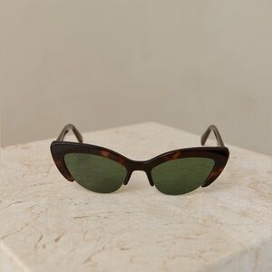 Banbe Ambrosio Havana Green Cat-Eye Sunglasses